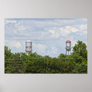 Kanton, Kansas, Kaltwassertürme und Warmwassertürm Poster