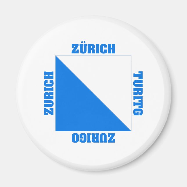 Kanton Zürich Schweiz Flagge Magnet (Vorne)