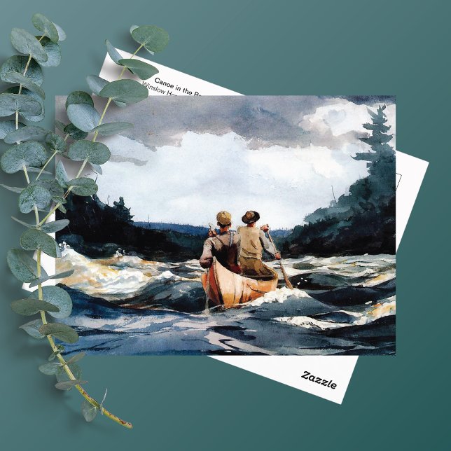 Kanu im Rapids Winslow Homer Postkarte (Von Creator hochgeladen)