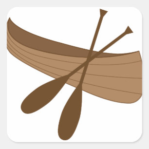 Kanu und Paddles Quadratischer Aufkleber