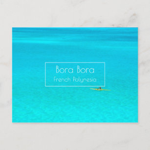 Kanu von Outrigger in der blauen Lagune von Bora B Postkarte