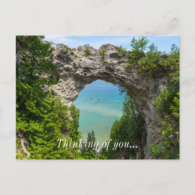 Kanufahren am Arch Rock Postkarte (Vorderseite)
