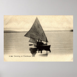 Kanufahren am Chatauqua-See New York 1905 Vintag Poster