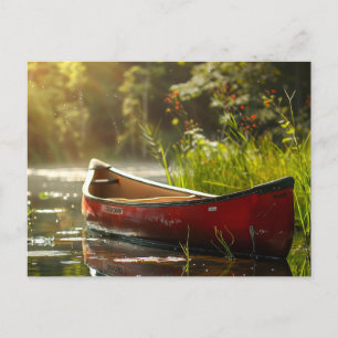 Kanufahren in einem Fluss Postkarte