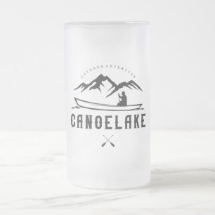 Kanufahren Mattglas Bierglas