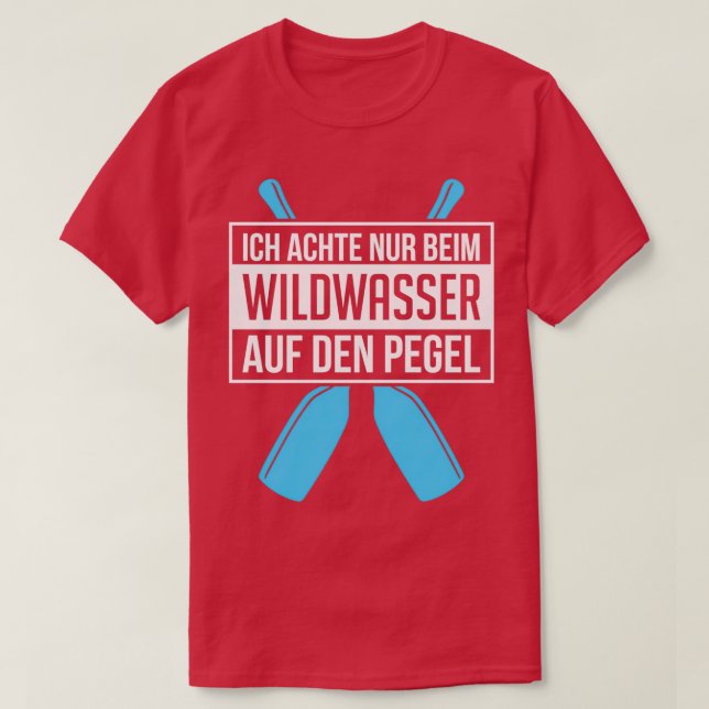 Kanufahrer aus Kajak mit weißem Wasser T-Shirt (Design vorne)