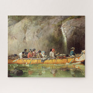 Kanufahrer bemannt durch Voyageurs Wasserfall pass Puzzle