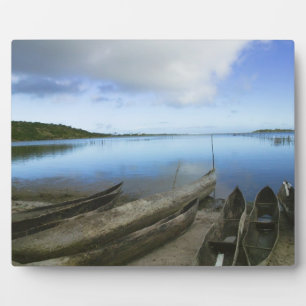 Kanus am Strand, Antananarivo, Madagaskar Fotoplatte