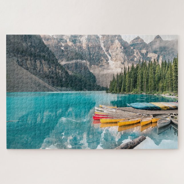 Kanus auf dem Moraine Lake Banff National Park Kan Puzzle (Horizontal)