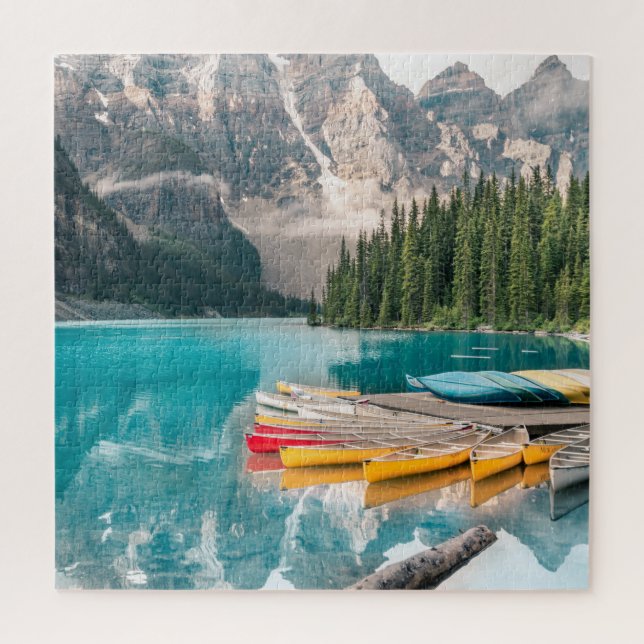 Kanus auf dem Moraine Lake Banff National Park Kan Puzzle (Vertikal)