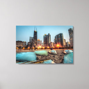 Kanus auf Eichen-Straße setzen wenig nach Leinwanddruck