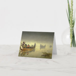 Kanus in Fog, Lake Superior, 1869 von Hopkins Dankeskarte