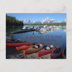 Kanus und Colter Bay Grand Teton Nationalpark Postkarte