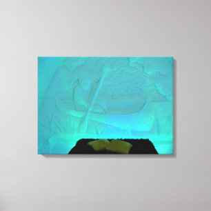 Kanuzimmer im Hotel de Glace, Quebec, Kanada Leinwanddruck