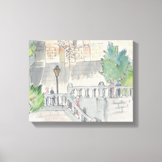 Kanvas "Aquarellbahn/Schloss von Blois Leinwanddruck (Vorderseite)