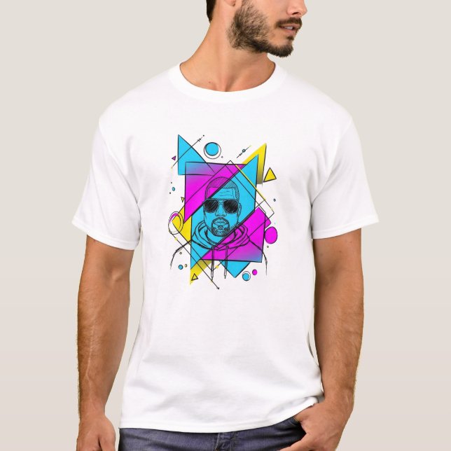 Kanye West Inspiriert Minimalistisch Line Art Silh T-Shirt (Vorderseite)