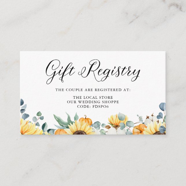 Kanzlei für Wasserfarbenpumpen und Sonnenblumen Begleitkarte (Vorderseite)