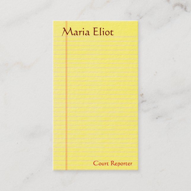 Kanzleibogenblock Visitenkarte (Vorderseite)