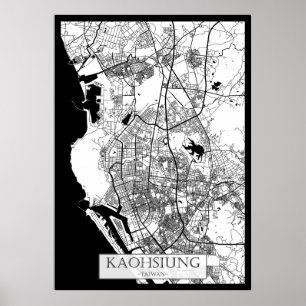Kaohsiung Stadt Taiwan Karte Poster