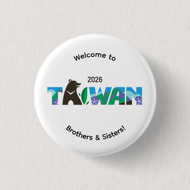 Kaohsiung Taiwan 2026 International Convention Pin Button (Vorderseite)