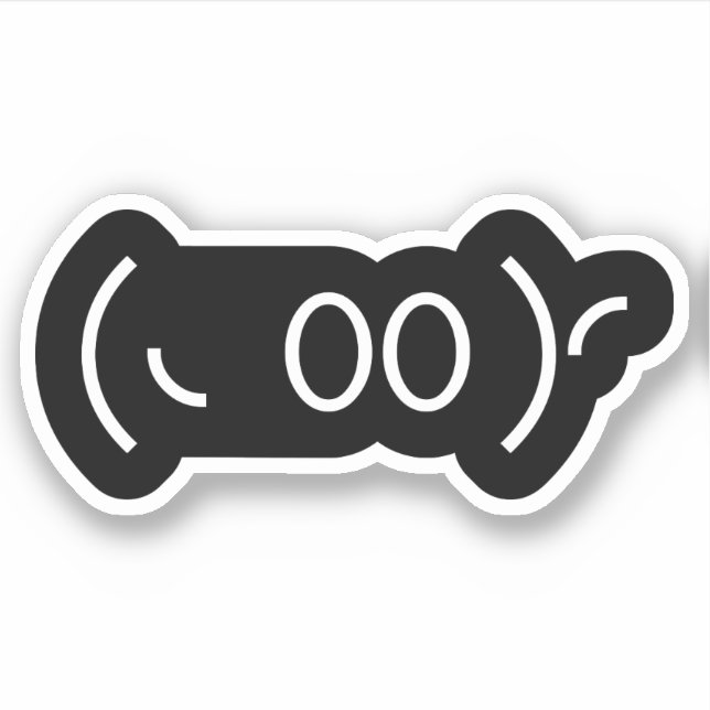 Kaomoji Ghost Japanese Emoticon Aufkleber (Vorderseite)