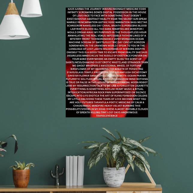 KAOS KARMA original poem poster (Wohnzimmer 1)