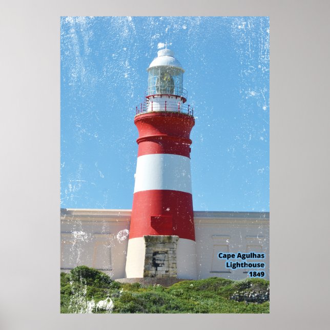 Kap Agulhas Leuchtturm 1849 Poster (Vorne)