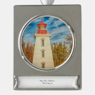 Kap-Bär-Leuchtturm Banner-Ornament Silber