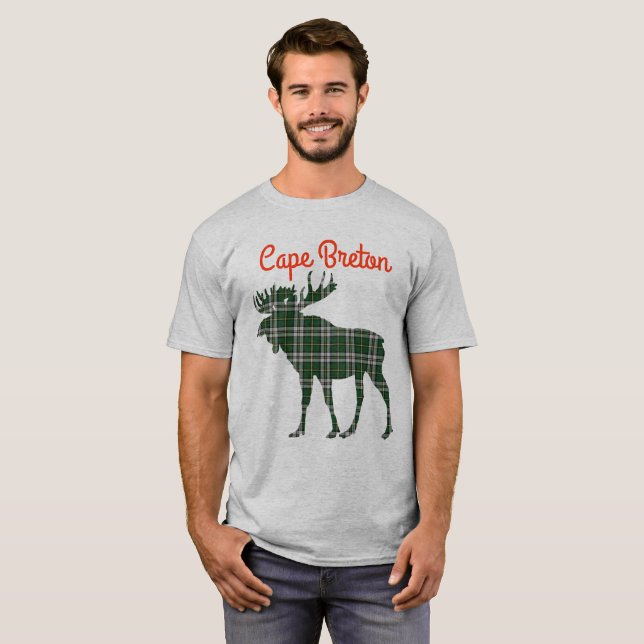 Kap-Breton-Tartan-Elch niedliches Shirt (Vorne ganz)