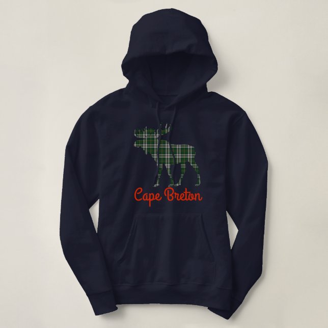 Kap bretonische Tartan-Elche niedlicher Hoodie (Design vorne)
