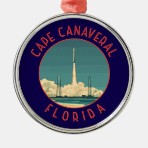 Kap Canaveral Florida Retro abgenutzt Kreis Ornament Aus Metall