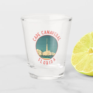 Kap Canaveral Florida Retro abgenutzt Kreis Schnapsglas