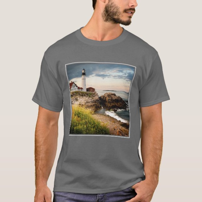 Kap Elizabeth, ich Portlandhauptleuchtturm-| T-Shirt (Vorderseite)