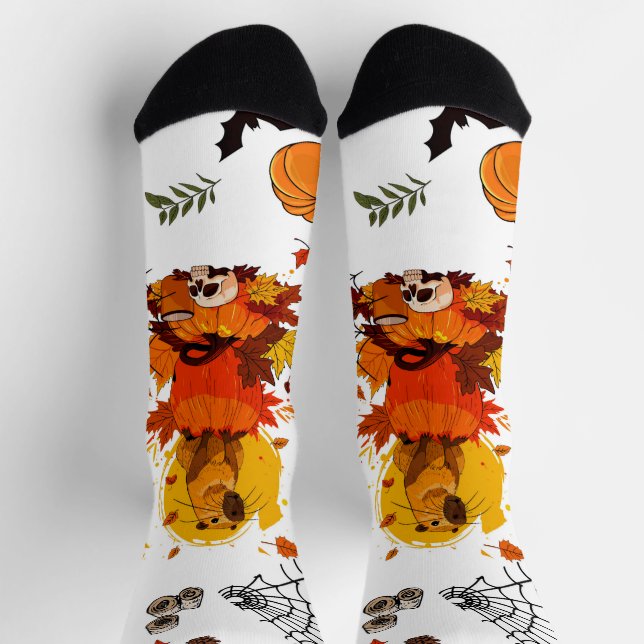 Kap Halloween. Hexenkürbis Socken (Oben)