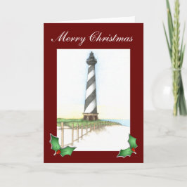 Kap Hatteras Leuchtturm-Weihnachtskarte Feiertagskarte