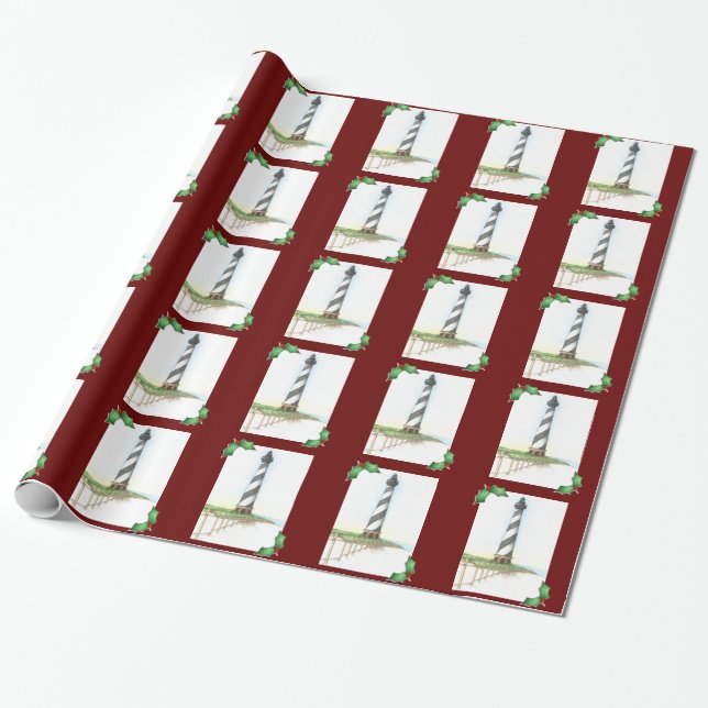 Kap Hatteras Leuchtturm-WeihnachtsPackpapier Geschenkpapier (Ungerollt)