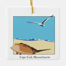 Kap-Kabeljau, MA Horseshoe Crab Sea Gull Beach Keramikornament