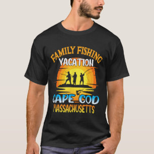Kap-Kabeljau-Maschinen Familie Angelurlaub Sunset T-Shirt
