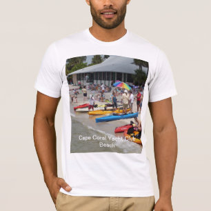 Kap-korallenroter Yacht-Verein-Strand-T - Shirt