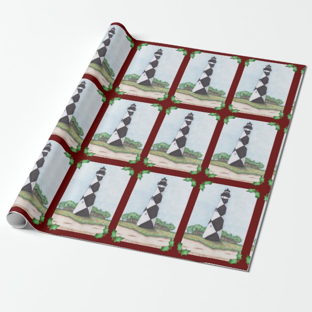 Kap Lookout Leuchtturm Weihnachtswrapping Papier Geschenkpapier (Ungerollt)