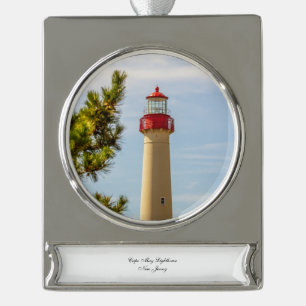 Kap-Mai-Leuchtturm Banner-Ornament Silber