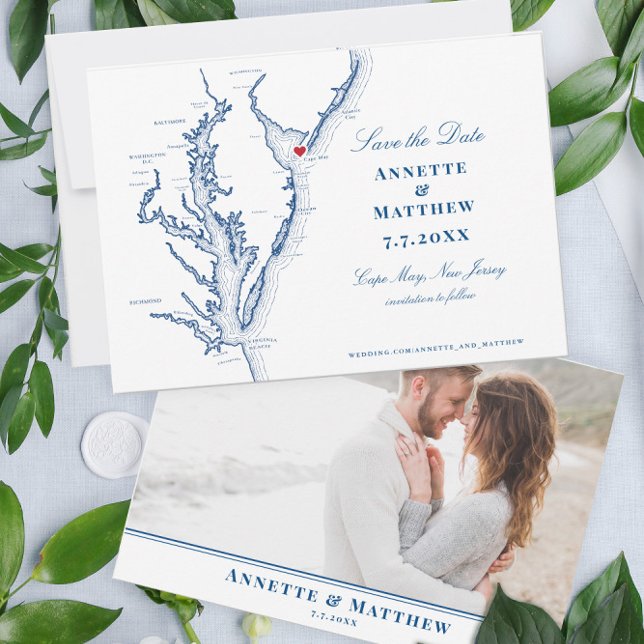 Kap Mai New Jersey Chesapeake Bay Elegante Karte (Von Creator hochgeladen)