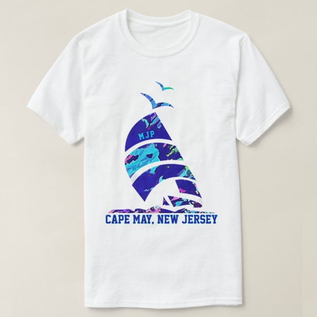 Kap Mai, NJ Sailboat Vacation T-Shirt (Design vorne)