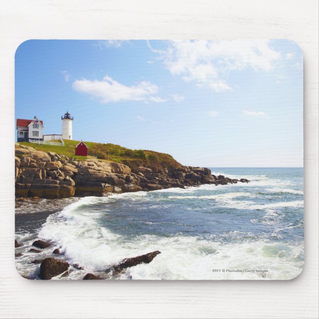 Kap Neddick "Klumpen-" Leuchtturm in Maine Mousepad (Vorne)