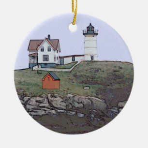 Kap Neddick Klumpen Lghthouse Maine Keramikornament