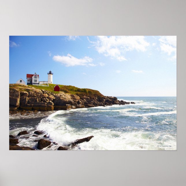 Kap Neddick 'Nubble' Leuchtturm in Maine Poster (Vorne)