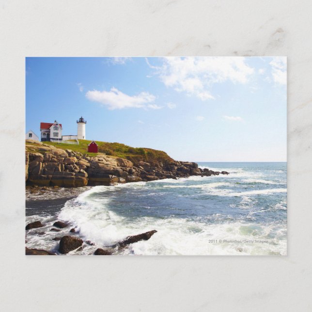 Kap Neddick 'Nubble' Leuchtturm in Maine Postkarte (Vorderseite)