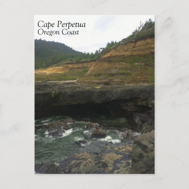 Kap Perpetua, Küste von Oregon Postkarte (Vorderseite)