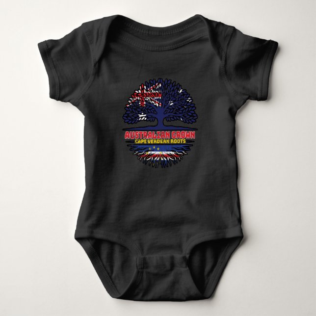 Kap Verde Australian Australia Tree Roots Flag Baby Strampler (Vorderseite)