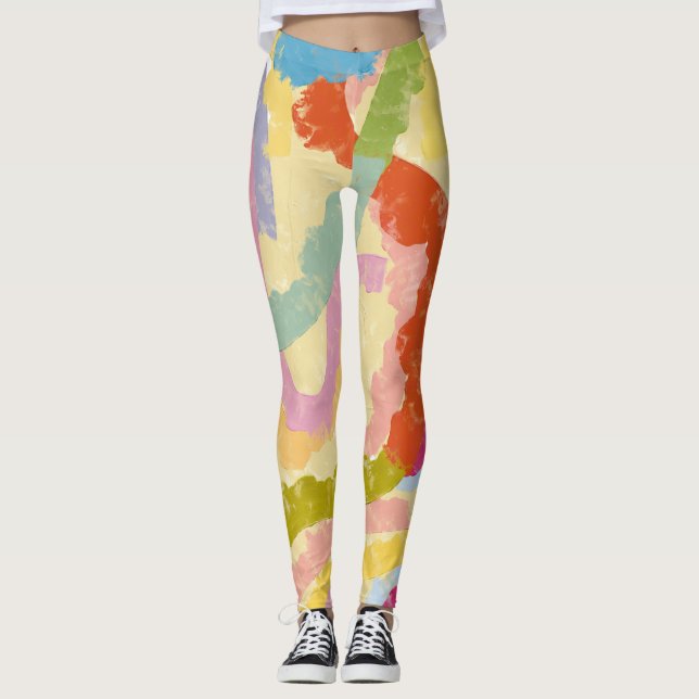 Kap Verde Badja Tanz Abstracte Illustration Leggings (Vorderseite)